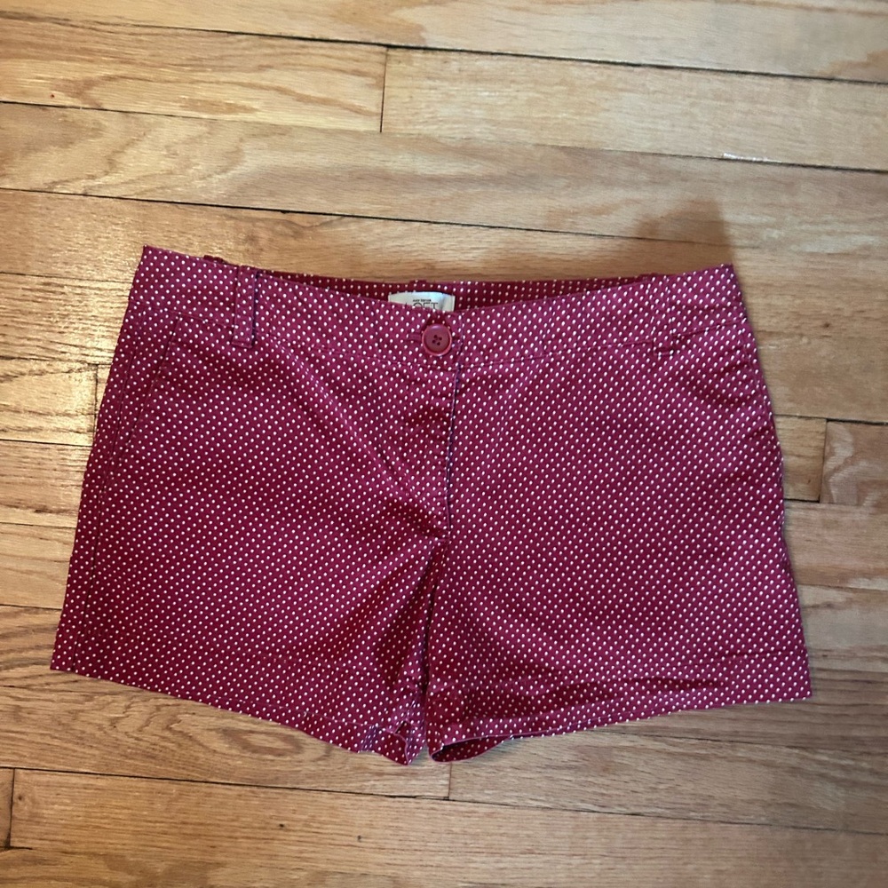 Ann Taylor Loft Women’s Size 6 Burgundy and White Polka Dot Shorts